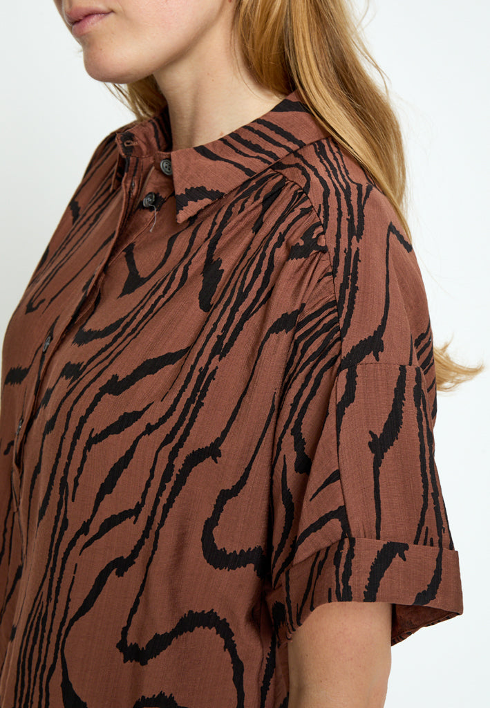 Peppercorn PCOzzy Blouse Blouse 4999P Mink Brown Print