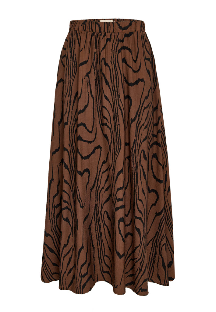 Peppercorn PCOzzy Maxi Skirt Skirt 4999P Mink Brown Print