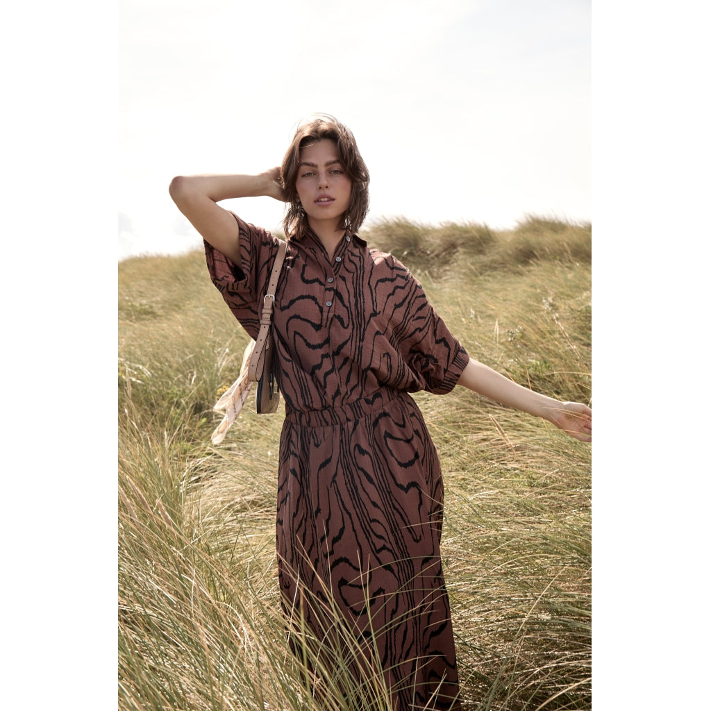 Peppercorn PCOzzy Maxi Skirt Skirt 4999P Mink Brown Print
