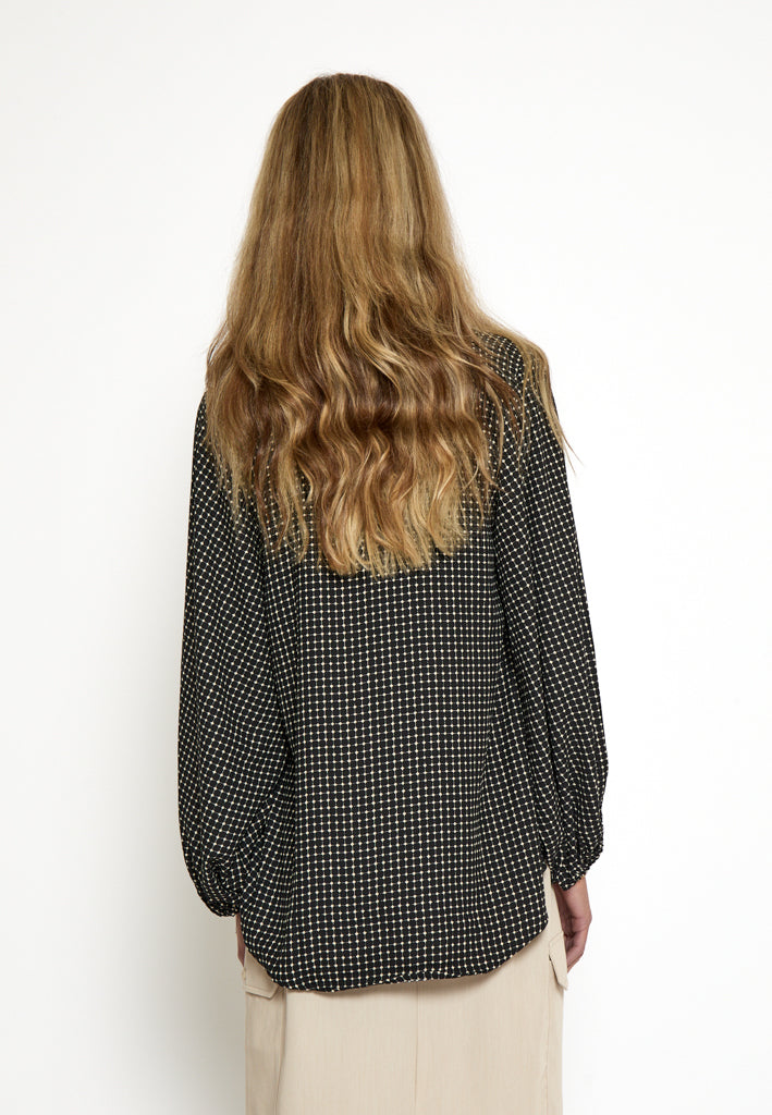 Peppercorn PCParis Long Sleeve Blouse Blouse 9000P Black Print