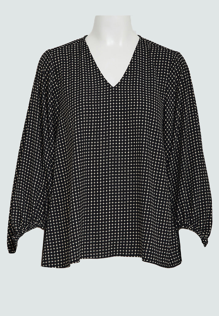 Peppercorn PCParis Long Sleeve Blouse Curve Blouse 9000P Black Print
