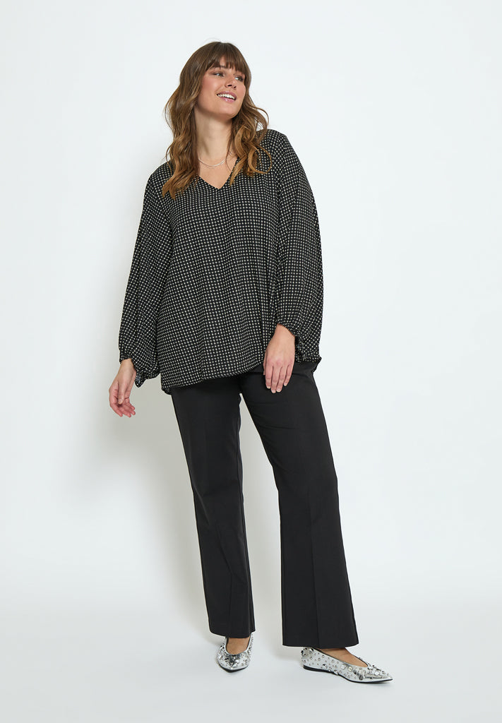 Peppercorn PCParis Long Sleeve Blouse Curve Blouse 9000P Black Print