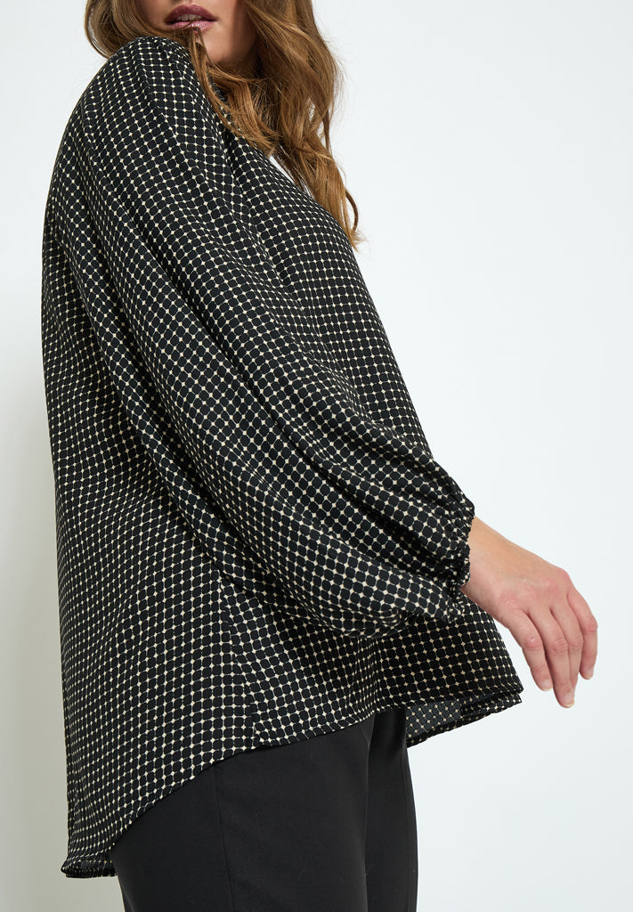 Peppercorn PCParis Long Sleeve Blouse Curve Blouse 9000P Black Print