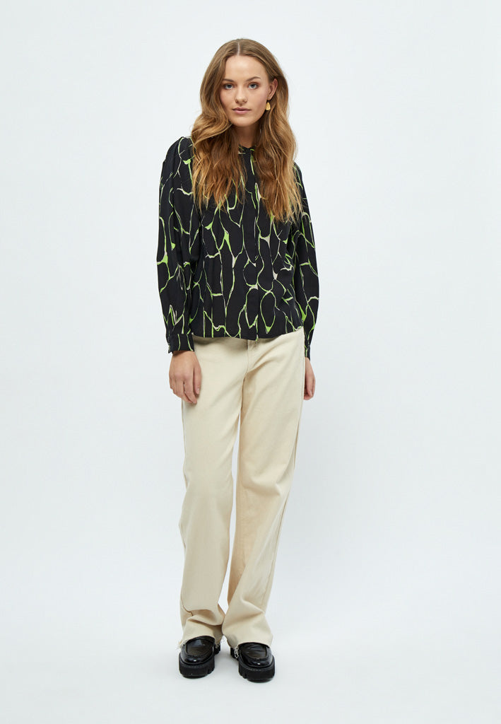 Peppercorn PCParker Long Sleeve Shirt Shirt 3186P Foliage Green Print