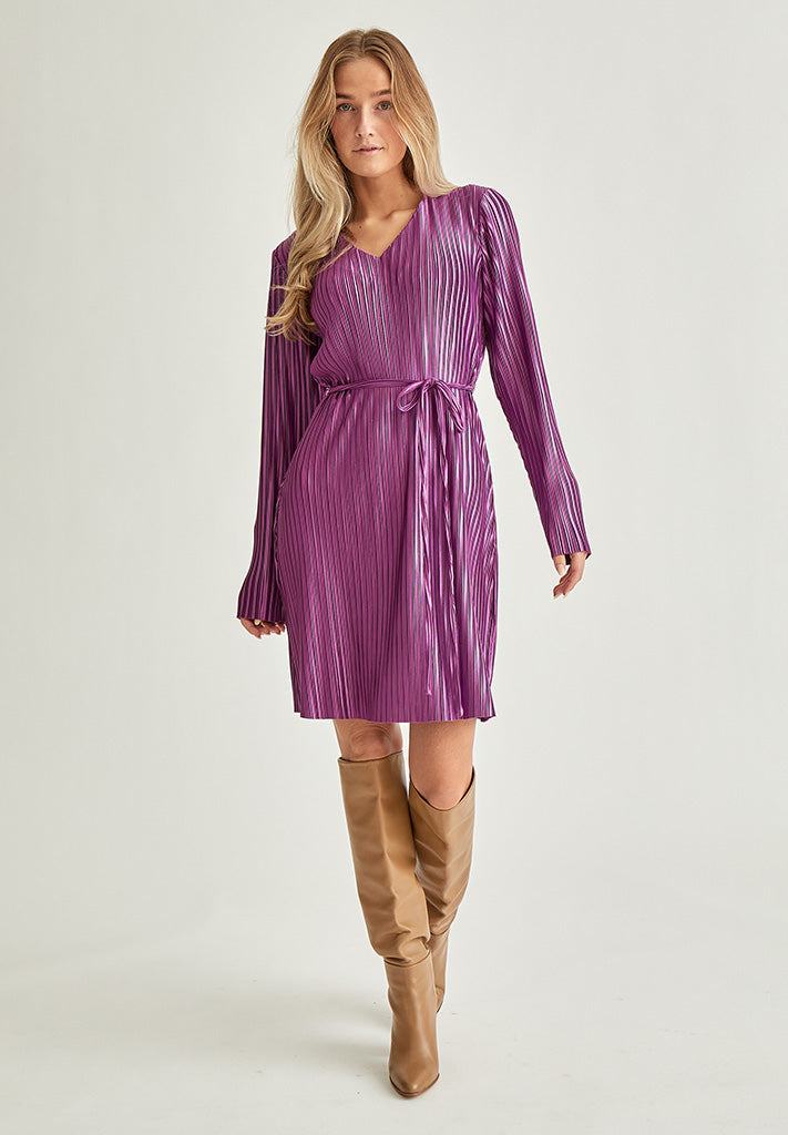 Peppercorn PCPatricia Plisse Dress Dress 7024 Hollyhock Purple