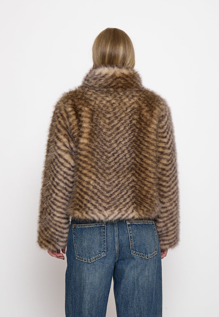 Peppercorn PCPeggy Faux Fur jacket Jacket 5332 Fossil Brown