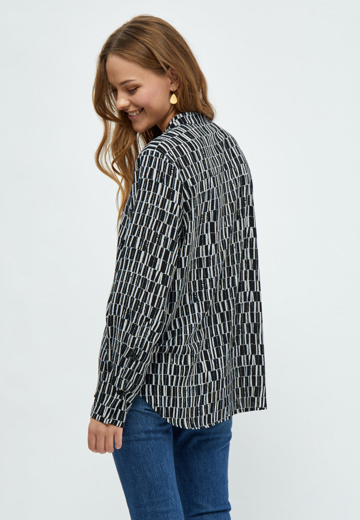 Peppercorn PCPhilippa Long Sleeve Shirt Shirt 2326P Gray Violet Print