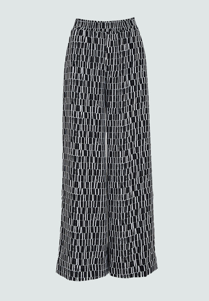 Peppercorn PCPhilippa Wide Leg Pant Pant 2326P Gray Violet Print