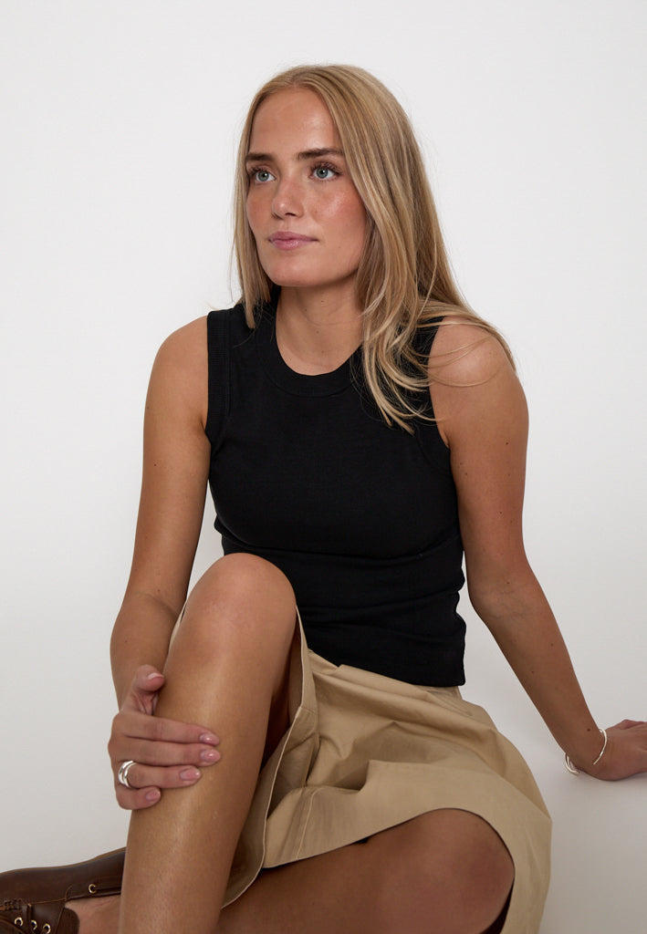 Peppercorn PCPhoebe GOTS Tank Top Top 9000 Black