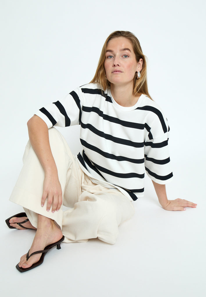 Peppercorn PCPreston Sweat T-Shirt T-Shirt 9000S Black Stripe