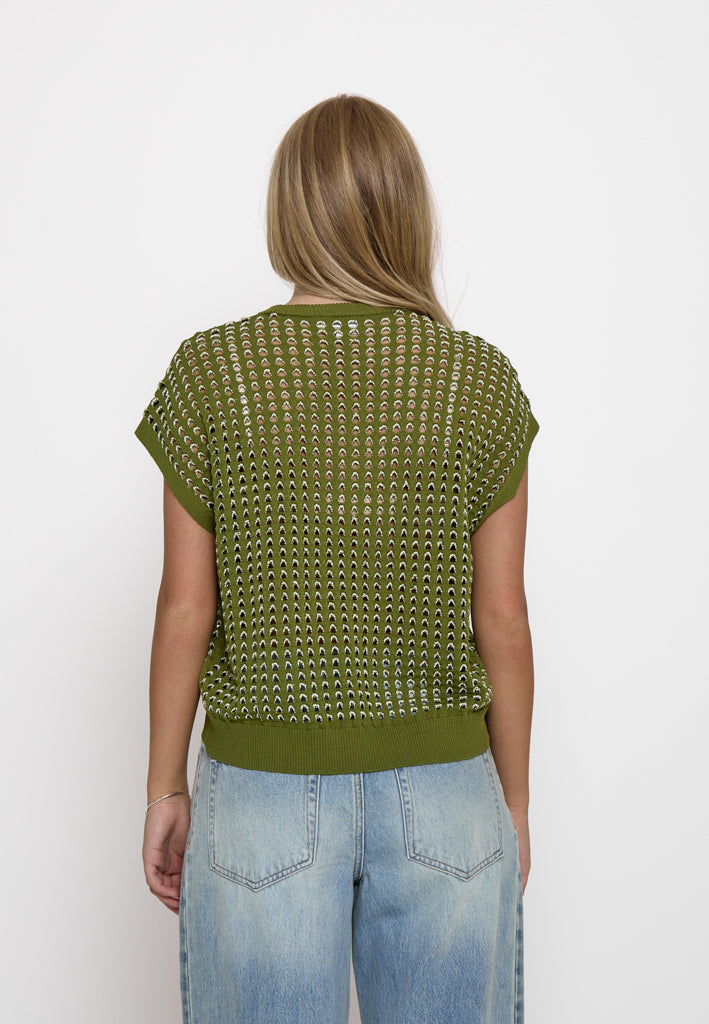 Peppercorn PCRaina GRS Knit Vest Vest 451 Calla Green