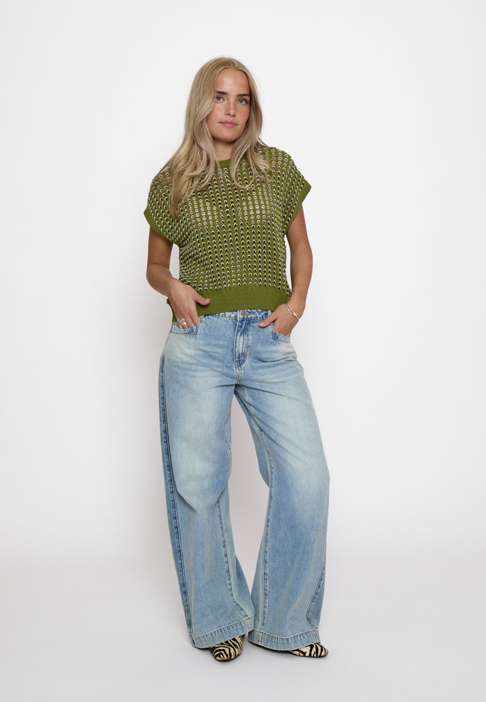 Peppercorn PCRaina GRS Knit Vest Vest 451 Calla Green