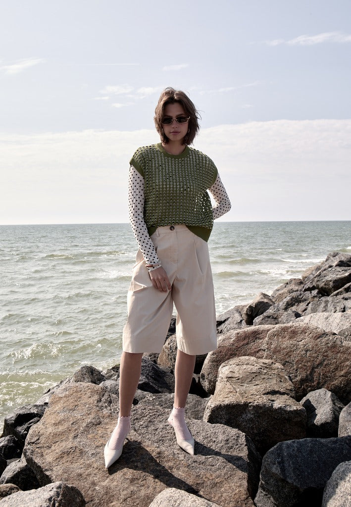 Peppercorn PCRaina GRS Knit Vest Vest 451 Calla Green