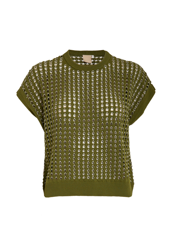 Peppercorn PCRaina GRS Knit Vest Vest 451 Calla Green