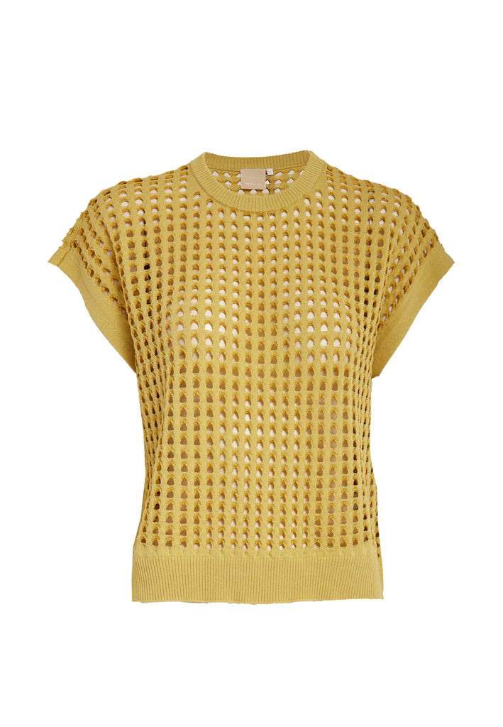 Peppercorn PCRaina GRS Knit Vest Vest 6481 Oil Yellow