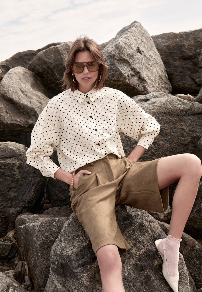 Peppercorn PCRaula Shirt Shirt 0202P Whitecap Grey Print