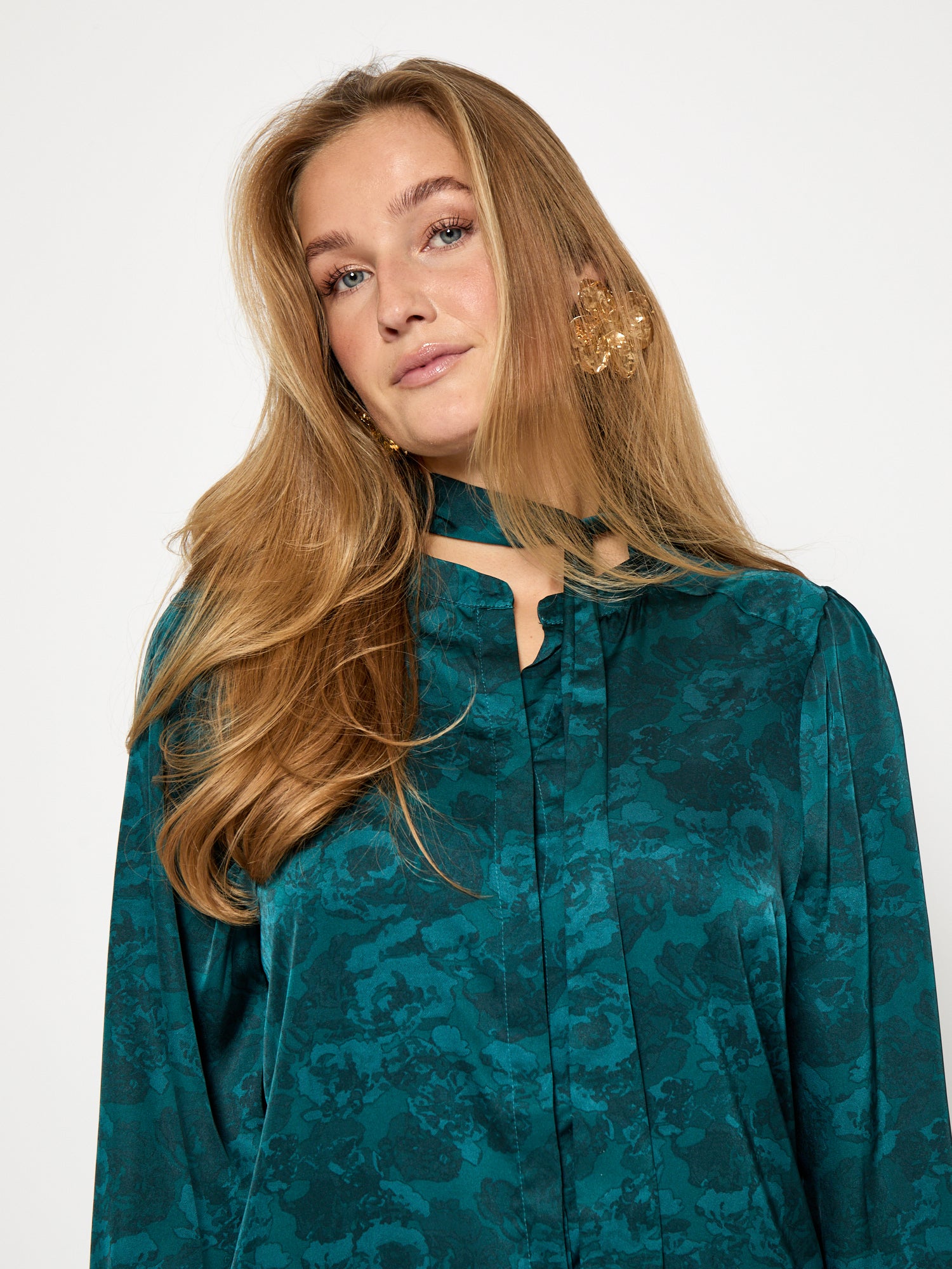 Peppercorn PCRaya Midi Shirt Dress Dress 2114P Ocean Depth Print