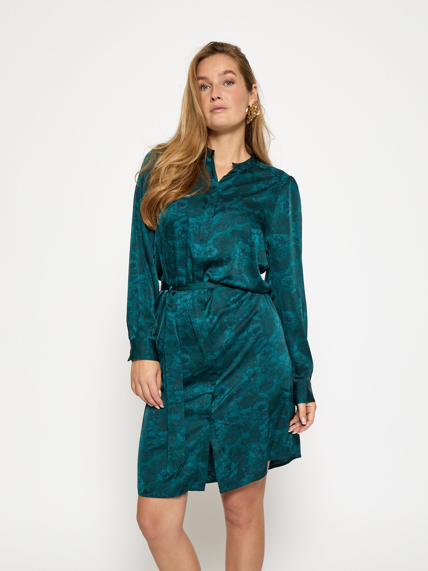 Peppercorn PCRaya Midi Shirt Dress Dress 2114P Ocean Depth Print