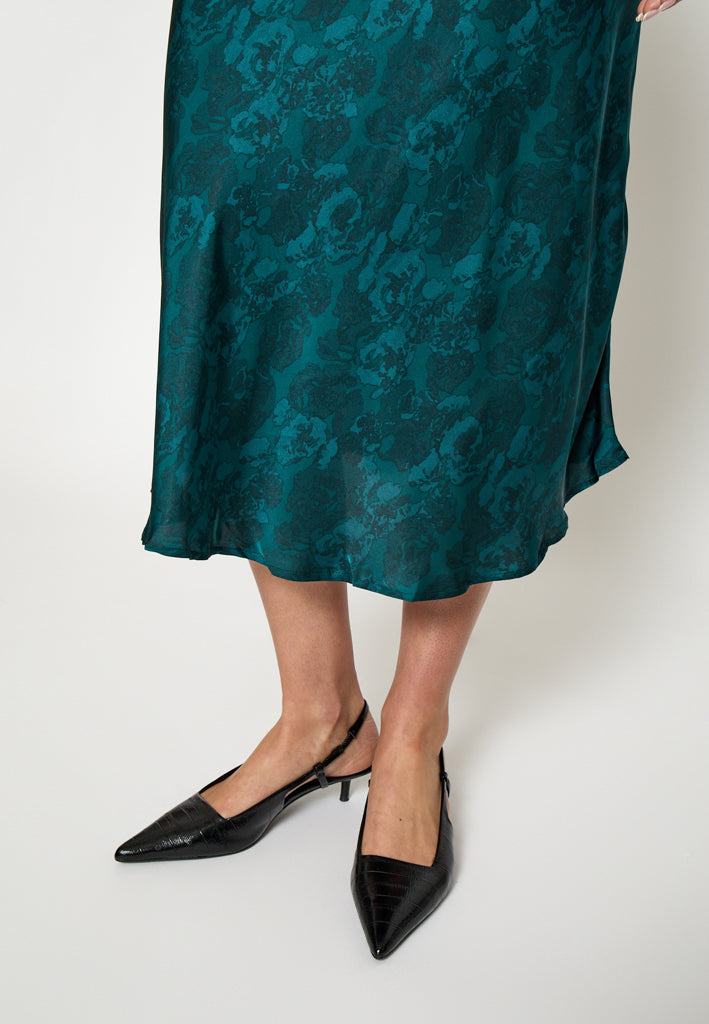Peppercorn PCRaya Midi Skirt Skirt 2114P Ocean Depth Print