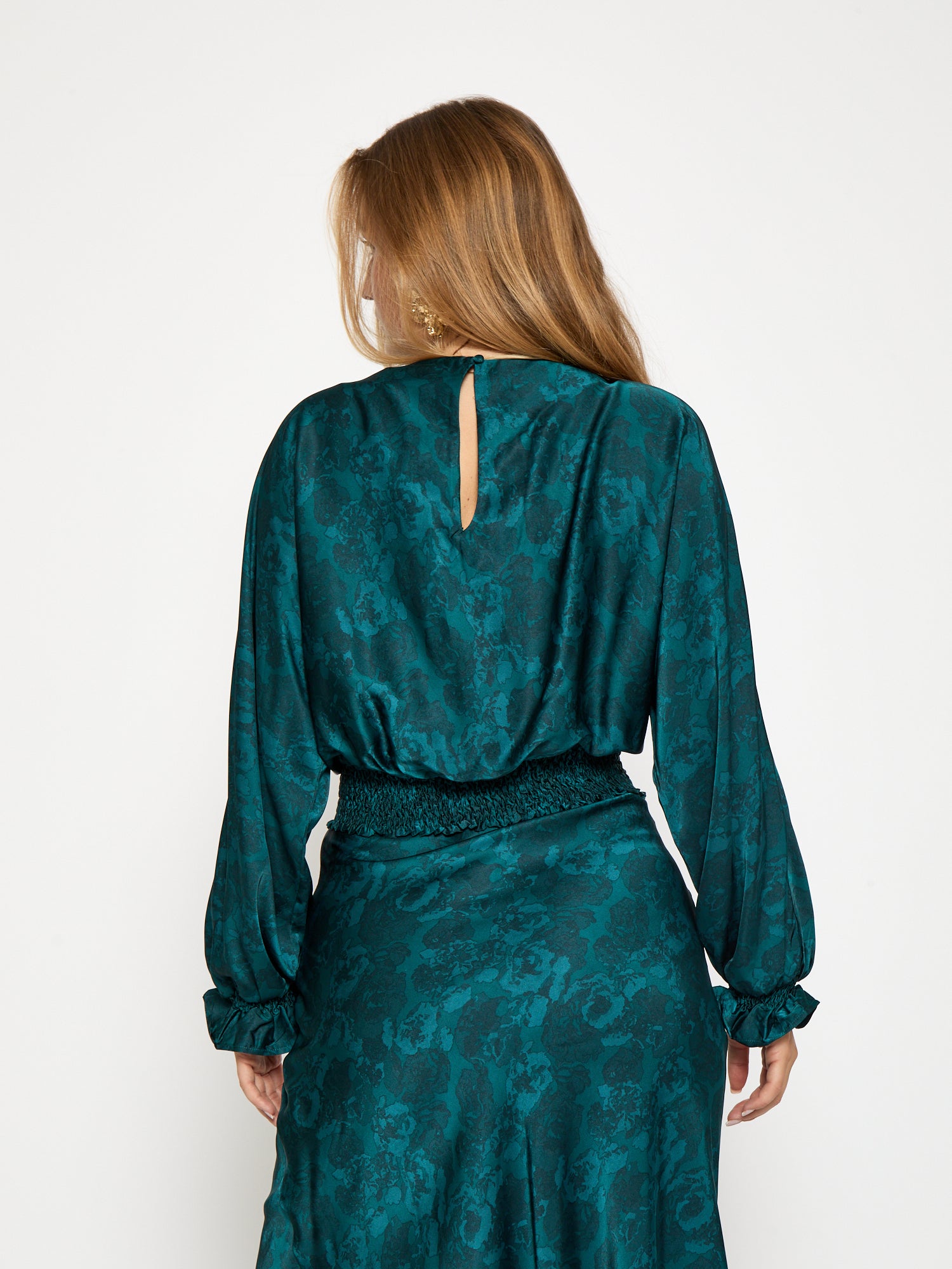 Peppercorn PCRaya Smock Blouse Blouse 2114P Ocean Depth Print