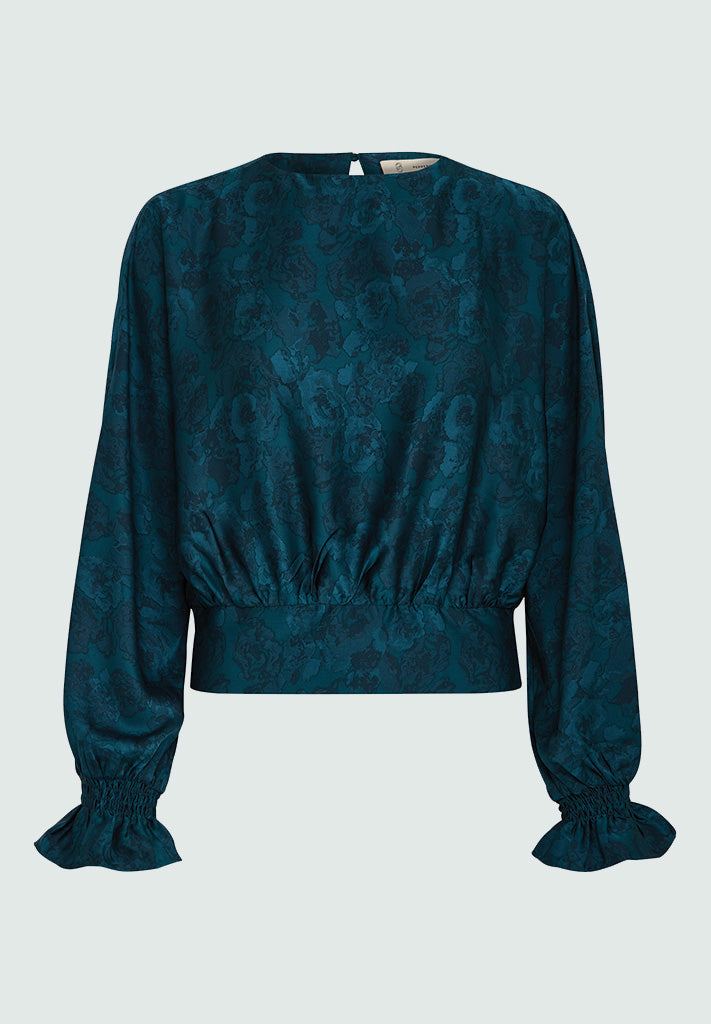 Peppercorn PCRaya Smock Blouse Blouse 2114P Ocean Depth Print