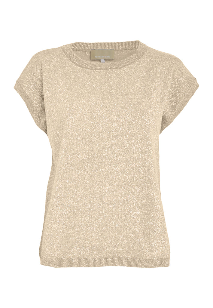 Peppercorn PCRemi Knit Top Top 2206MET Fog Sand Metallic