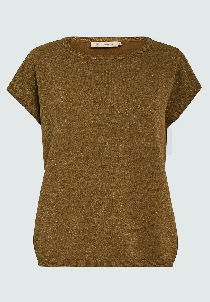 Peppercorn PCRemi Knit Top Top 5600MET Tobacco Metallic