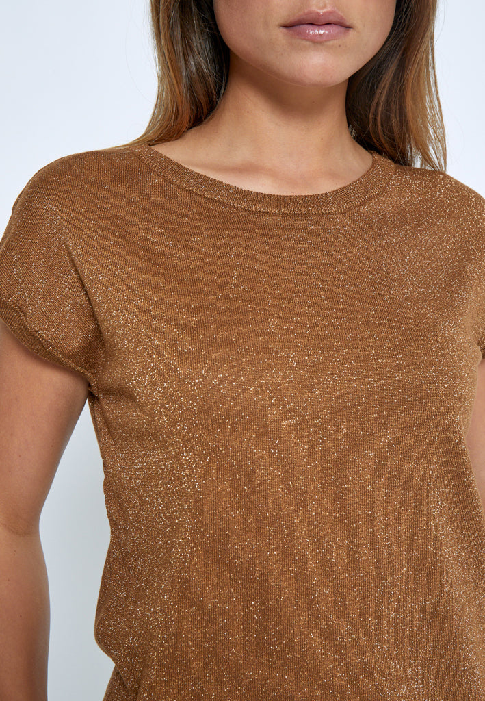 Peppercorn PCRemi Knit Top Top 5600MET Tobacco Metallic