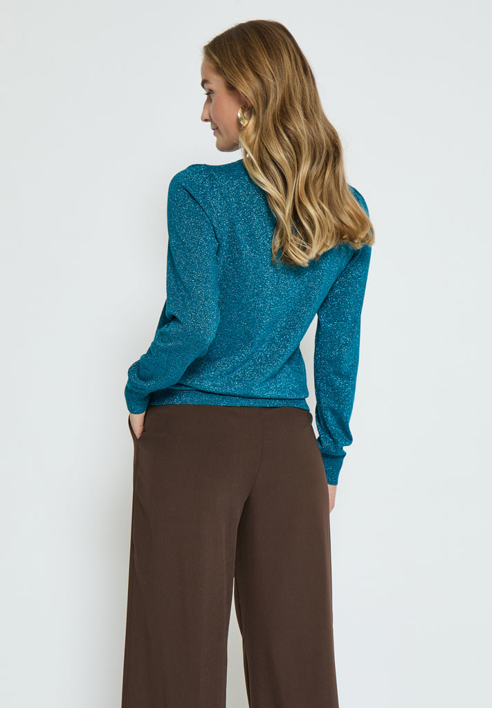 Peppercorn PCRemi Puff Pullover Pullover 2114MET-1 Ocean Depths metallic