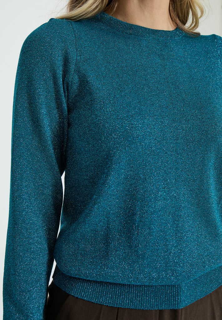 Peppercorn PCRemi Puff Pullover Pullover 2114MET-1 Ocean Depths metallic