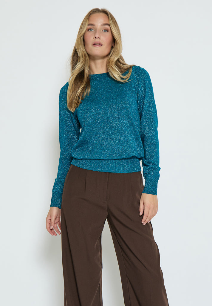 Peppercorn PCRemi Puff Pullover Pullover 2114MET-1 Ocean Depths metallic