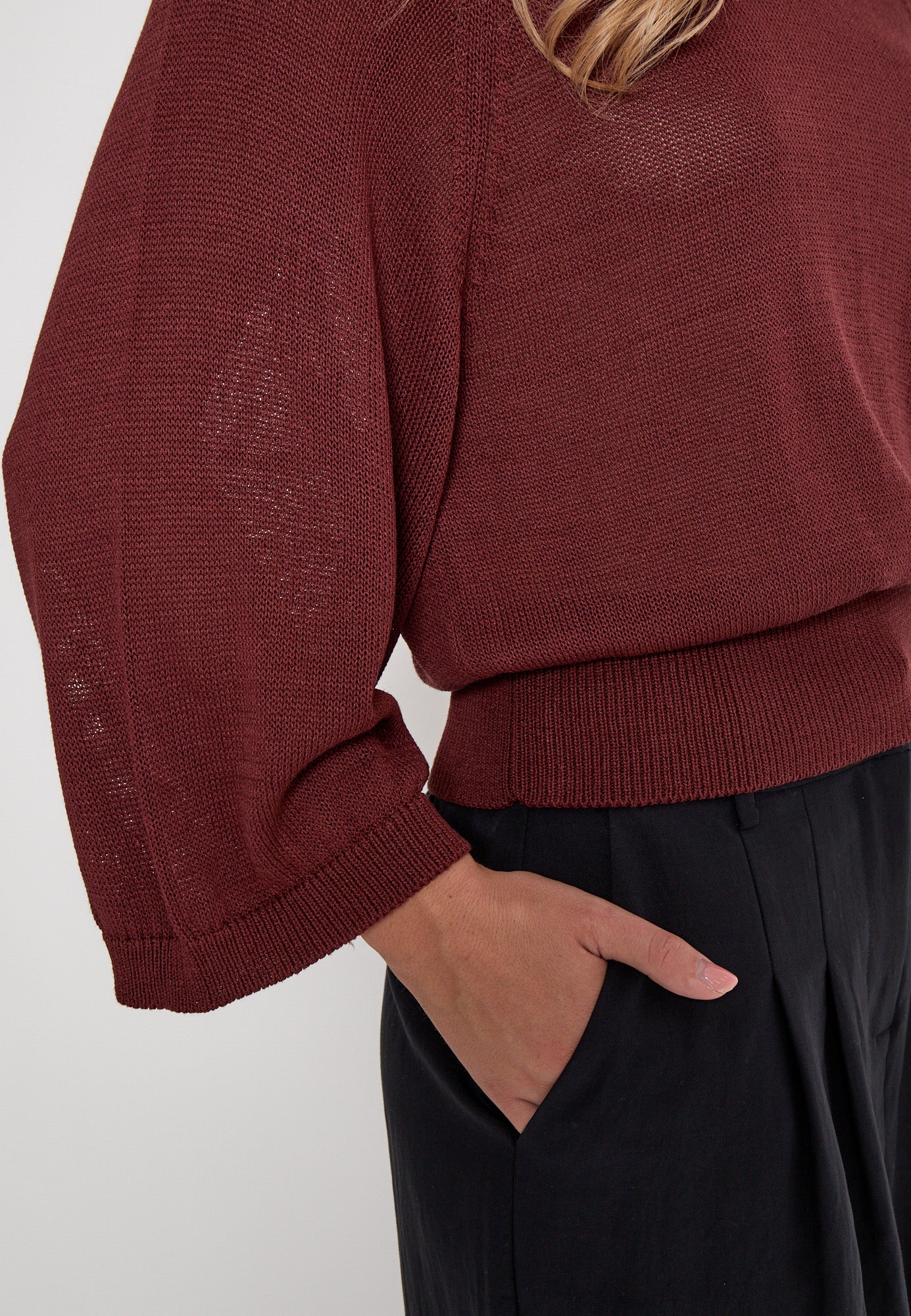 Peppercorn PCRiley Knit Pullover Pullover 1008 Maroon Red