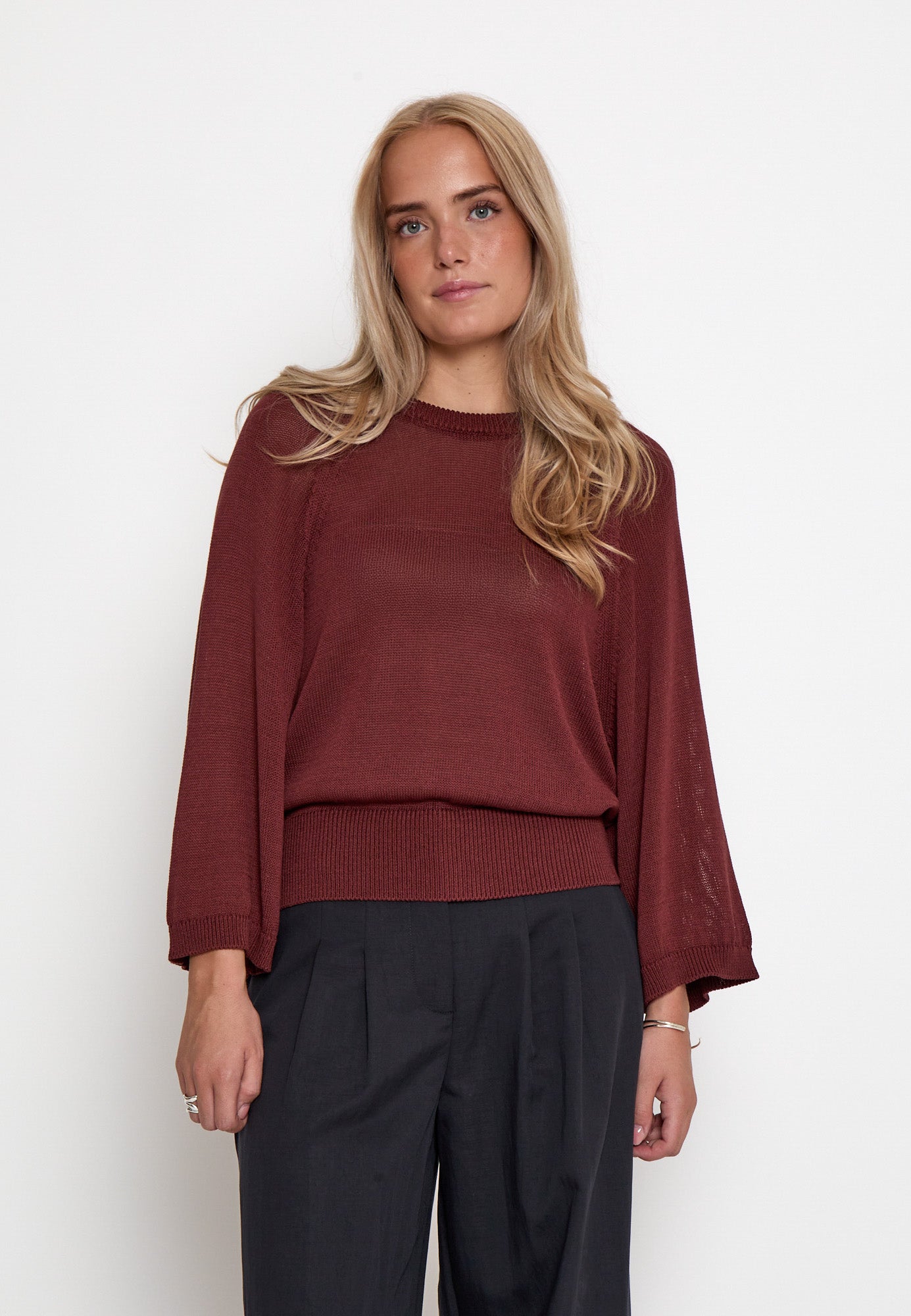 Peppercorn PCRiley Knit Pullover Pullover 1008 Maroon Red