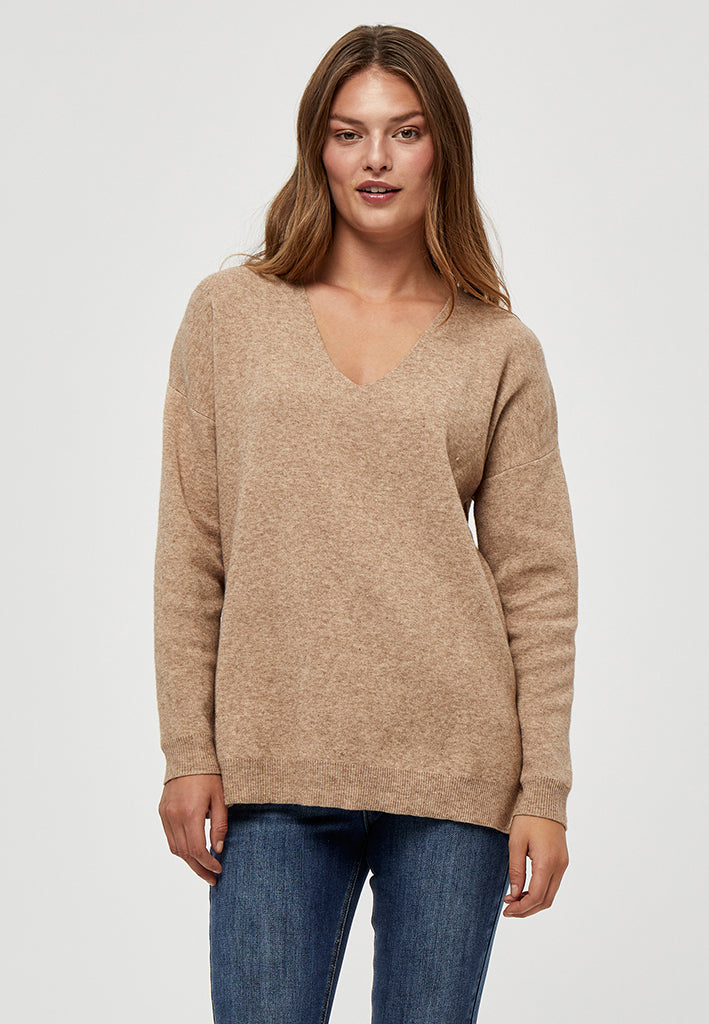 Peppercorn PCRosalia Knit Pullover Pullover 0273M Warm Sand Melange