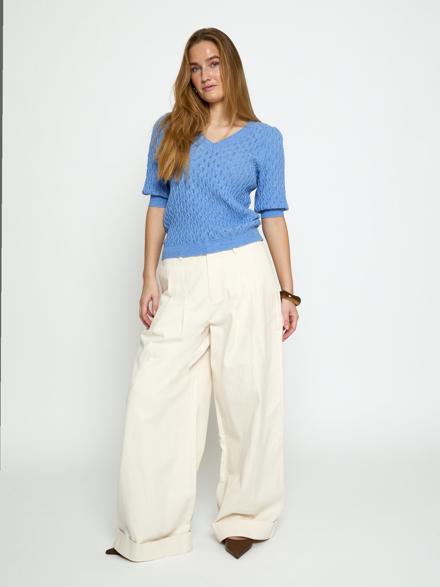 Peppercorn PCRosalia Knit T-Shirt T-Shirt 523 Blue Sky