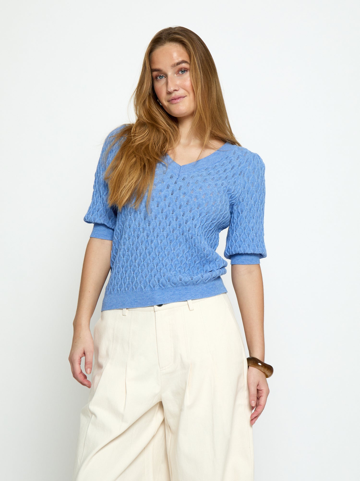 Peppercorn PCRosalia Knit T-Shirt T-Shirt 523 Blue Sky