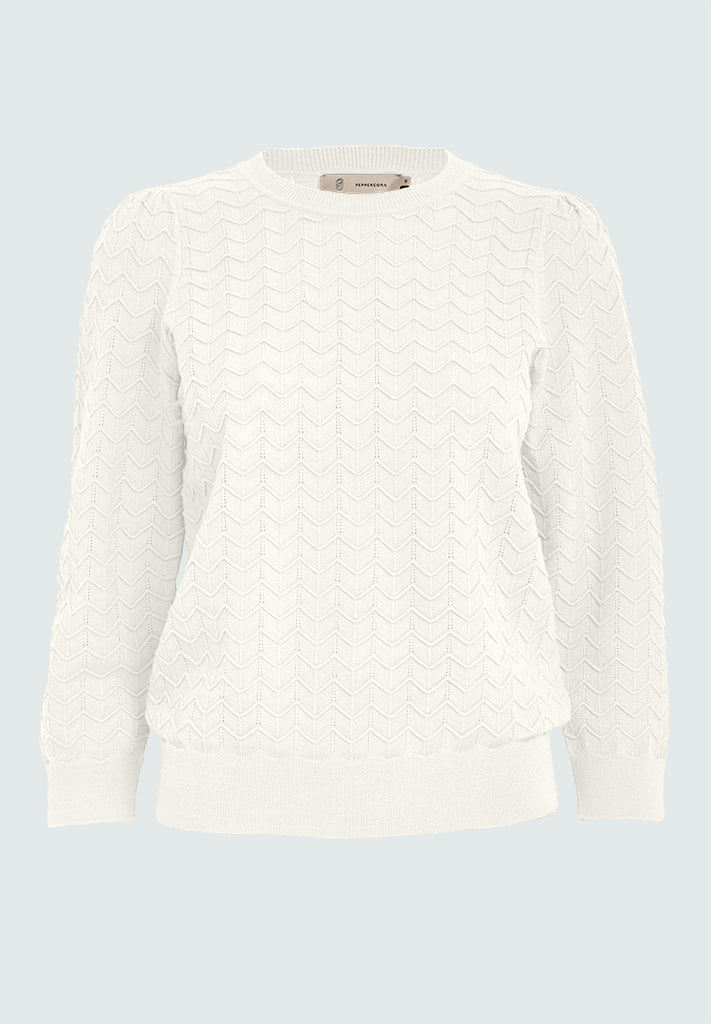 Peppercorn PCRosy 3/4 Sleeve Pullover Pullover 235 Cloud Dancer