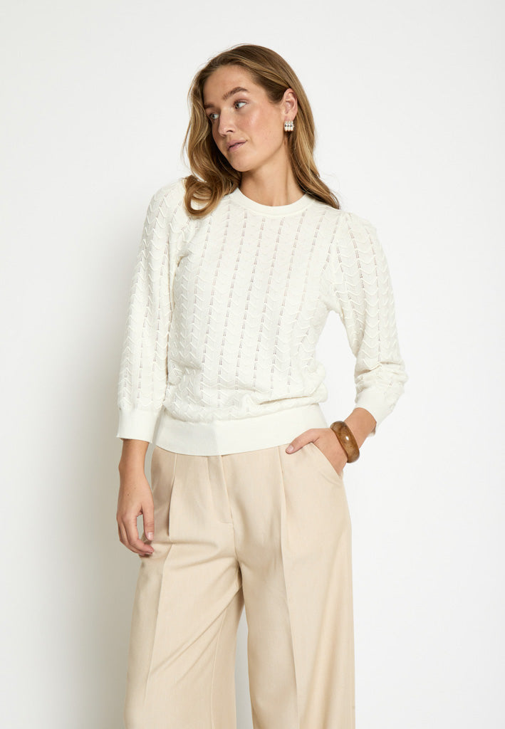 Peppercorn PCRosy 3/4 Sleeve Pullover Pullover 235 Cloud Dancer