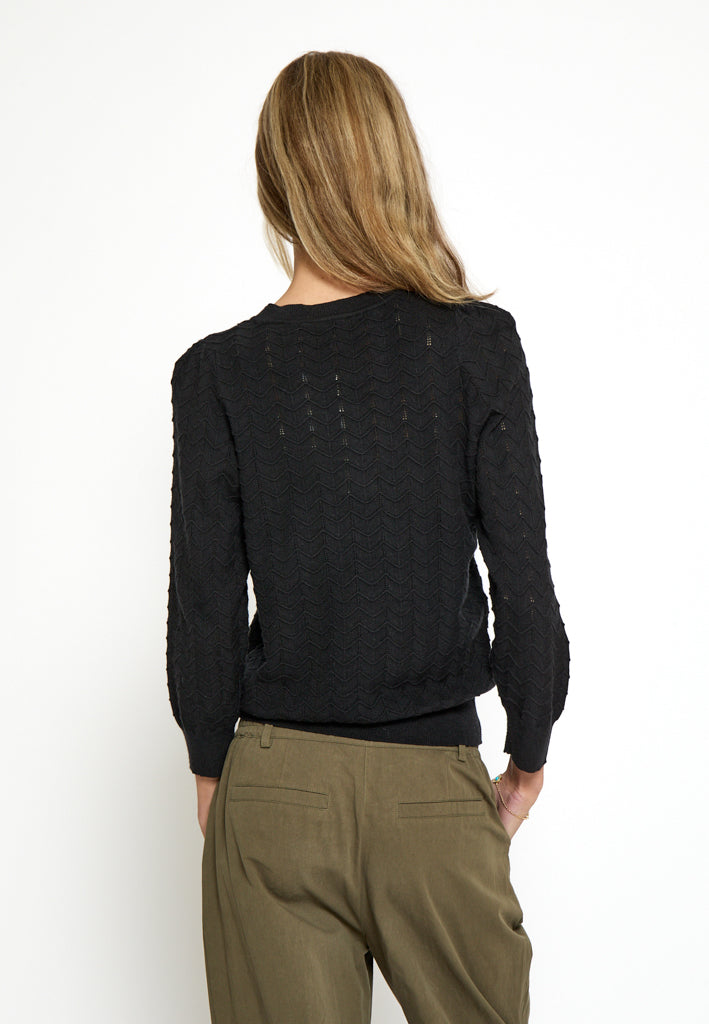 Peppercorn PCRosy 3/4 Sleeve Pullover Pullover 9000 Black