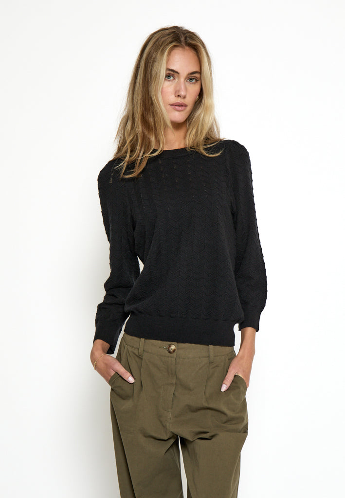 Peppercorn PCRosy 3/4 Sleeve Pullover Pullover 9000 Black