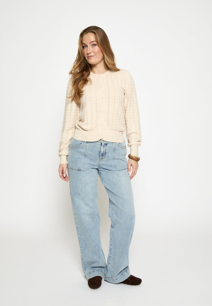 Peppercorn PCRosy Cardigan Cardigans 0202 Whitecap Creme