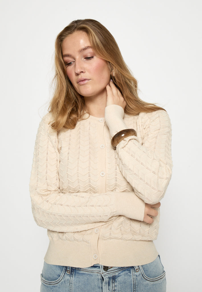 Peppercorn PCRosy Cardigan Cardigans 0202 Whitecap Creme