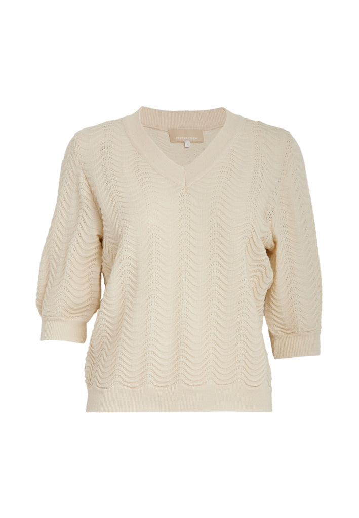 Peppercorn PCRuthia V-Neck Pullover Pullover 0202 Whitecap Creme
