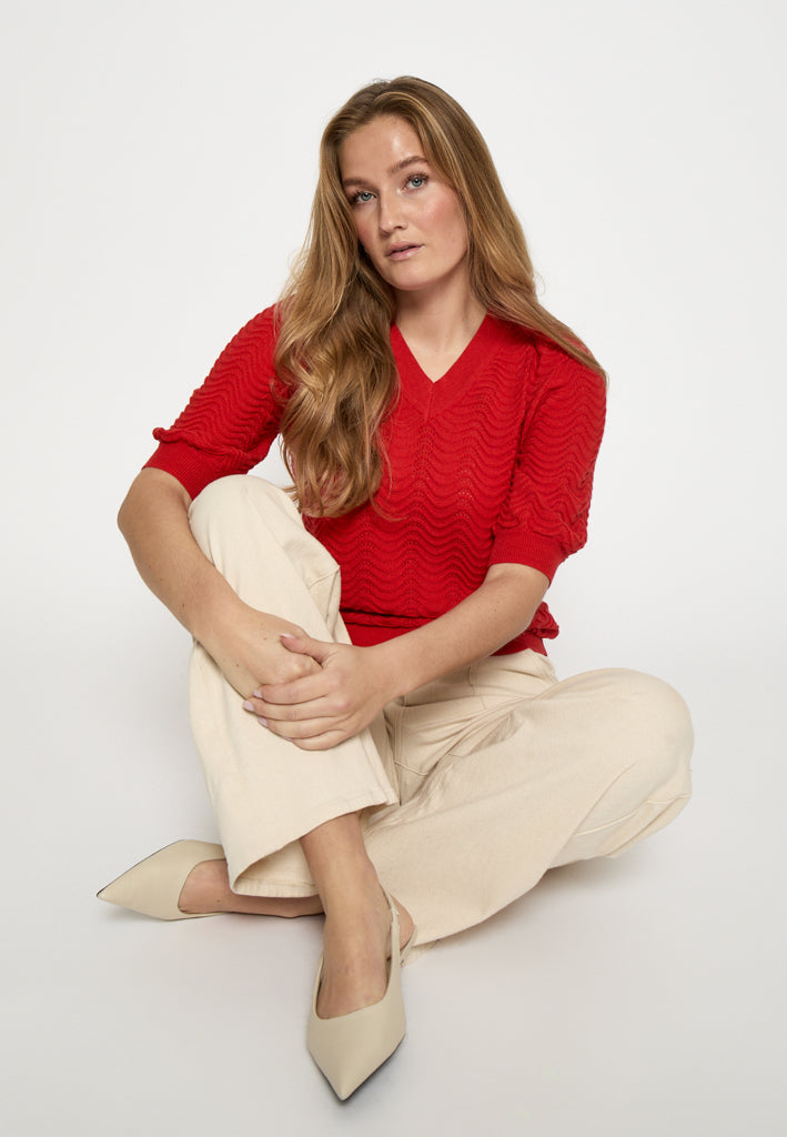 Peppercorn PCRuthia V-Neck Pullover Pullover 4049 Aura Orange