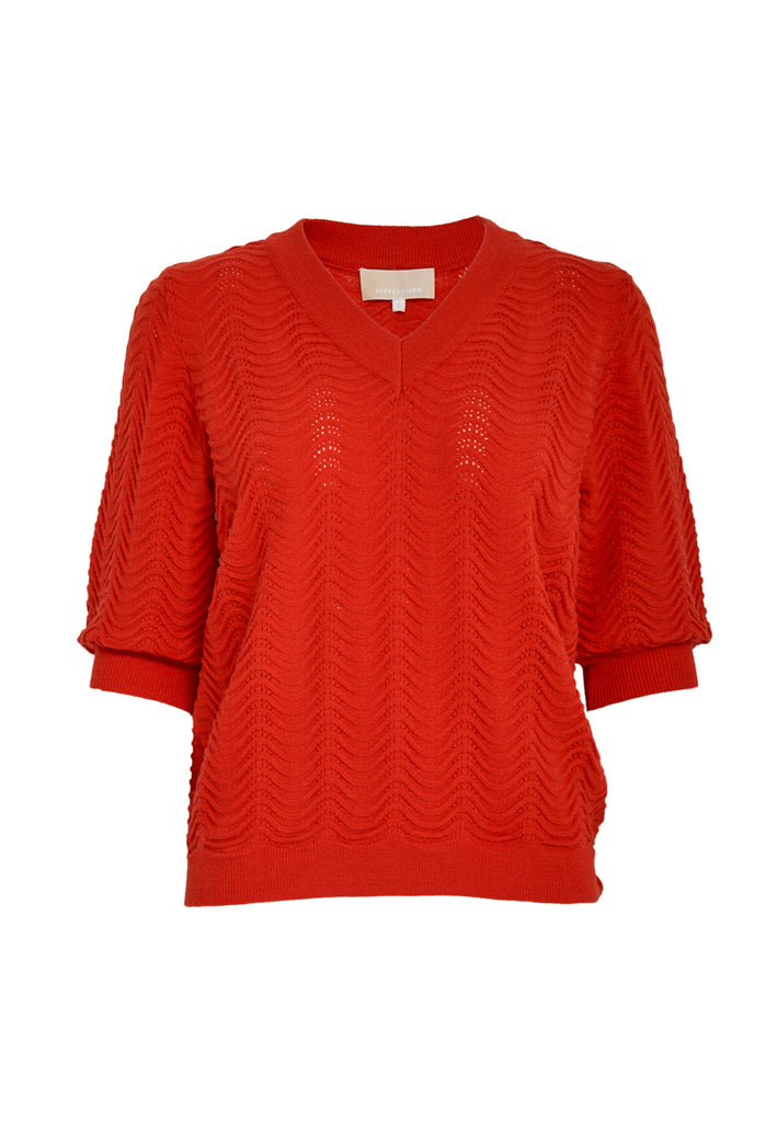 Peppercorn PCRuthia V-Neck Pullover Pullover 4049 Aura Orange
