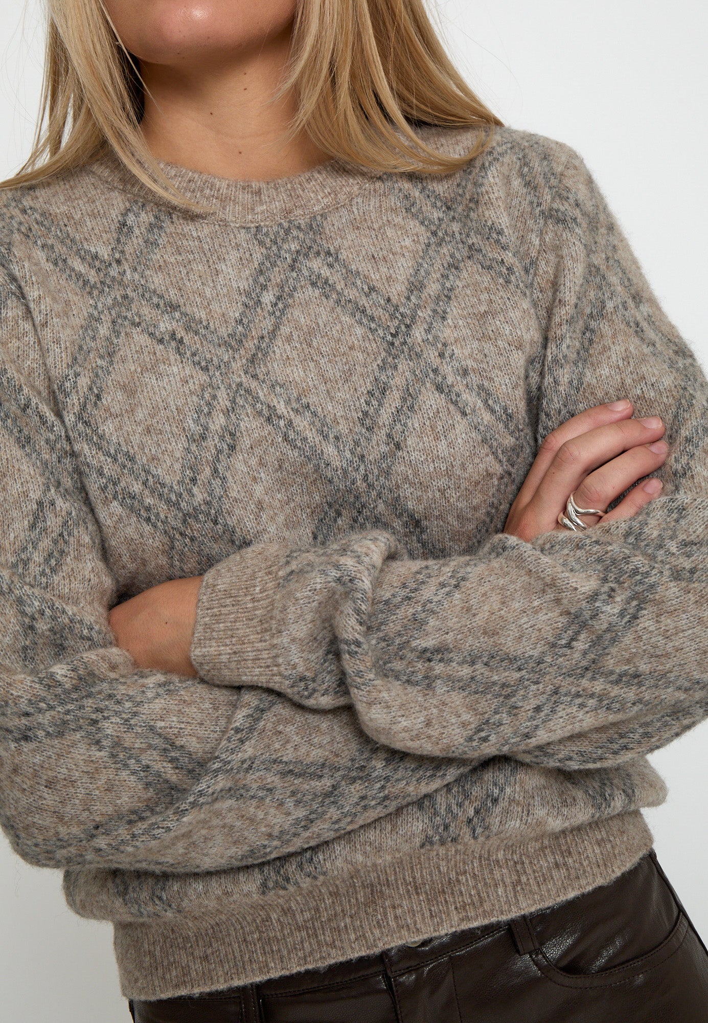 Peppercorn PCSabina RWS Pullover Pullover 0975C Cuban Sand Check