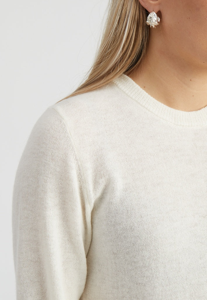 Peppercorn PCSaga Knit Tee T-Shirt 0002 White Peony