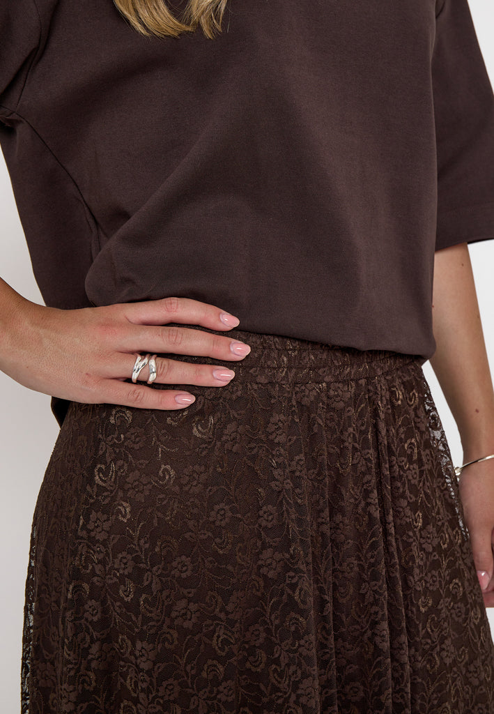 Peppercorn PCSalaya Lace Skirt Skirt 3960 Java Brown