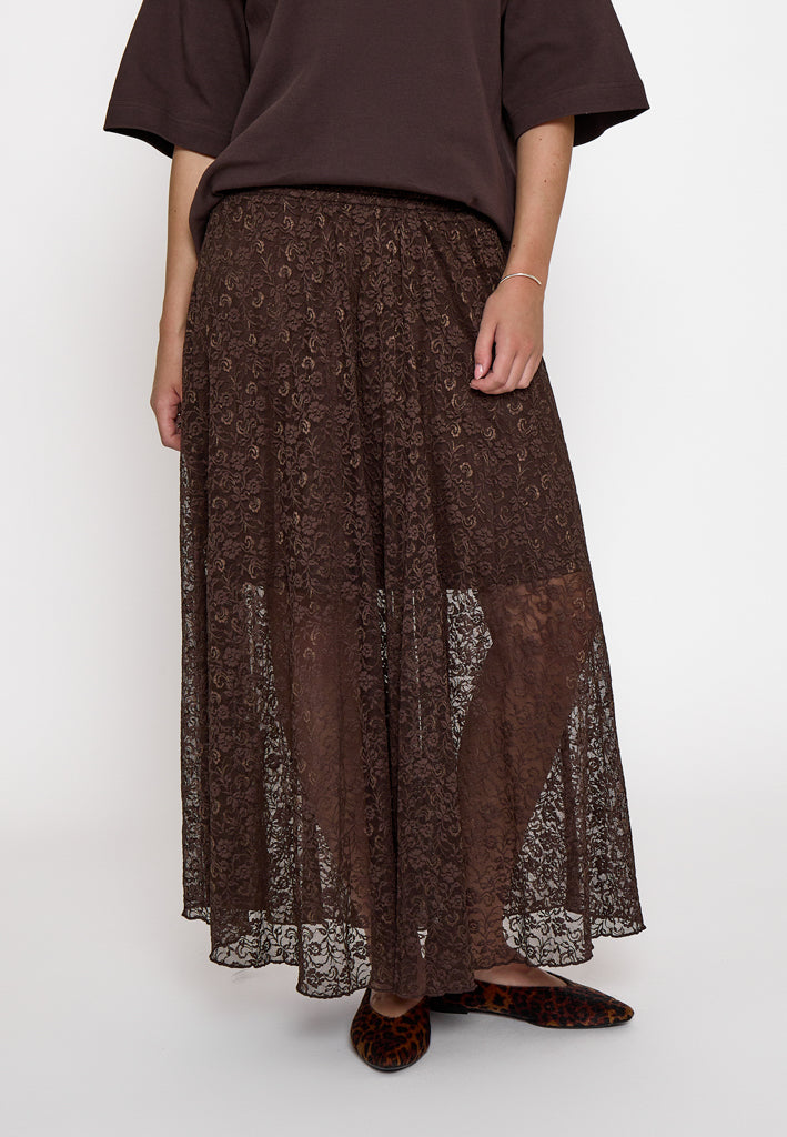 Peppercorn PCSalaya Lace Skirt Skirt 3960 Java Brown