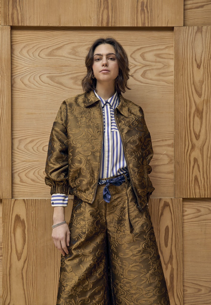 Peppercorn PCSandrine Jacquard Jacket Jacket 3329 Butternut Green